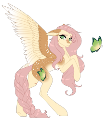 Size: 2480x2820 | Tagged: safe, alternate version, artist:ohhoneybee, fluttershy, pony, g4, female, high res, pale belly, redesign, simple background, solo, transparent background