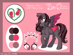 Size: 2224x1668 | Tagged: safe, artist:mychelle, oc, oc only, oc:briar blossom, pegasus, pony, female, mare, reference sheet, solo, two toned wings, wings