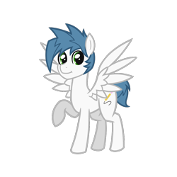 Size: 1080x1080 | Tagged: safe, artist:whitequartztheartist, oc, oc only, oc:white quartz, pegasus, pony, blue mane, green eyes, male, pencil, simple background, solo, stallion, transparent background, white