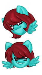 Size: 1080x1920 | Tagged: safe, artist:silentwolf-oficial, oc, oc only, pegasus, pony, :o, bust, duo, glasses, open mouth, pegasus oc, simple background, transparent background, wings