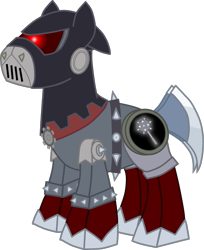 Size: 2424x2977 | Tagged: safe, artist:shadymeadow, oc, oc only, oc:mega mace, pony, robot, robot pony, high res, oc villain, simple background, solo, transparent background