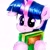 Size: 2322x2322 | Tagged: safe, artist:liaaqila, twilight sparkle, pony, g4, adorkable, book, bookhorse, cute, daaaaaaaaaaaw, dork, egghead, female, floppy ears, high res, mare, possessive, solo, that pony sure does love books, traditional art, twiabetes