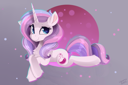 Size: 3000x2000 | Tagged: safe, artist:liquorice_sweet, potion nova, pony, unicorn, g4, g4.5, my little pony: pony life, chest fluff, cute, female, g4.5 to g4, heart eyes, high res, leg fluff, lying down, mare, novabetes, prone, simple background, solo, wingding eyes