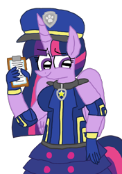 Size: 1080x1531 | Tagged: safe, artist:徐詩珮, twilight sparkle, alicorn, anthro, plantigrade anthro, series:sprglitemplight diary, series:sprglitemplight life jacket days, series:springshadowdrops diary, series:springshadowdrops life jacket days, g4, alternate universe, chase (paw patrol), clothes, female, paw patrol, simple background, transparent background, twilight sparkle (alicorn), ultimate rescue