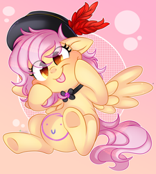 Size: 3564x3952 | Tagged: safe, artist:2pandita, oc, oc only, oc:tender mist, pegasus, pony, :p, base used, bodypaint, cheek squish, female, hat, high res, mare, pegasus oc, sitting, solo, squishy cheeks, tongue out, wings