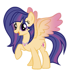 Size: 968x1024 | Tagged: safe, artist:stellamoonshineyt, oc, oc only, oc:twinkle galaxy, pony, colored wings, colored wingtips, female, mare, offspring, parent:flash sentry, parent:twilight sparkle, parents:flashlight, simple background, solo, transparent background