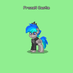 Size: 397x396 | Tagged: safe, oc, oc only, oc:frozen castle, pegasus, pony, pony town, male, pixel art, screenshots, simple background, solo, stallion