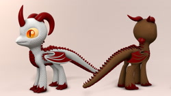 Size: 1920x1080 | Tagged: safe, artist:whiteskypony, oc, oc only, dracony, dragon, hybrid, pony, 3d