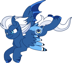 Size: 1032x898 | Tagged: safe, artist:musical-medic, night glider, pony, g4, bat wings, colored wings, female, multicolored wings, simple background, solo, transparent background, wings