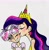 Size: 2194x2227 | Tagged: safe, artist:citi, twilight sparkle, oc, oc:tiara, alicorn, human, g4, my little pony: friendship is magic, the last problem, crown, female, high res, horn, horned humanization, horns, human princess twilight, humanized, interspecies offspring, jewelry, mother and child, mother and daughter, next generation, offspring, older, older twilight, older twilight sparkle (alicorn), parent:lord tirek, parent:twilight sparkle, parents:twirek, princess twilight 2.0, regalia, twilight sparkle (alicorn)