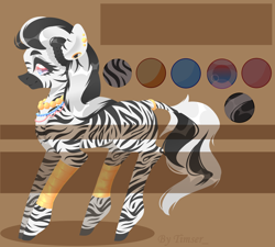 Size: 3000x2700 | Tagged: safe, artist:timser_, oc, oc only, earth pony, pony, zebra, adoptable, auction, high res, reference sheet, solo, zebra oc