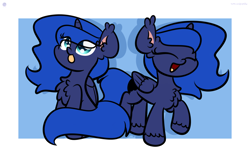 Size: 4080x2560 | Tagged: dead source, safe, artist:php142, princess luna, alicorn, pony, g4, g4.5, my little pony: pony life, :p, chest fluff, cute, ear fluff, female, filly, g4 to g4.5, lunabetes, smiling, tongue out, woona, younger