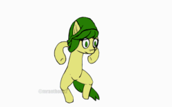 Size: 788x487 | Tagged: safe, artist:mranthony2, oc, oc only, oc:lemon bounce, earth pony, pony, animated, bipedal, clapping, cute, dancing, distraction dance, gif, henry stickmin, henry stickmin collection, meme, ponified meme, simple background, smiling, solo, standing on two hooves, wat, watermark, white background