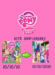 Size: 415x561 | Tagged: safe, applejack, fluttershy, pinkie pie, rainbow dash, rarity, spike, twilight sparkle, alicorn, dragon, earth pony, pegasus, pony, unicorn, mlp fim's tenth anniversary, g4, the last problem, female, gigachad spike, happy birthday mlp:fim, male, mane seven, mane six, mare, meme, my little pony logo, older, older applejack, older fluttershy, older mane seven, older mane six, older pinkie pie, older rainbow dash, older rarity, older spike, older twilight, older twilight sparkle (alicorn), princess twilight 2.0, twilight sparkle (alicorn), unicorn twilight