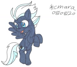 Size: 1102x971 | Tagged: safe, artist:cmara, night glider, pegasus, pony, g4, female, flying, mare, open mouth, raised hoof, simple background, solo, traditional art, white background