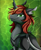 Size: 1446x1764 | Tagged: safe, artist:pridark, oc, oc only, oc:wildcard mask, changeling, earth pony, hybrid, pony, bust, commission, green changeling, male, portrait, smiling, solo