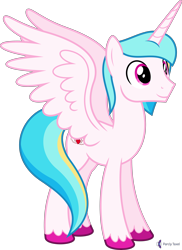 Size: 4000x5485 | Tagged: safe, alternate version, artist:parclytaxel, oc, oc only, oc:prince endearment, alicorn, pony, .svg available, absurd resolution, alicorn oc, commission, horn, male, simple background, smiling, solo, spread wings, stallion, transparent background, unshorn fetlocks, vector, wings