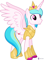 Size: 4000x5485 | Tagged: safe, alternate version, artist:parclytaxel, oc, oc only, oc:prince endearment, alicorn, pony, .svg available, absurd resolution, alicorn oc, armor, commission, crown, horn, jewelry, male, regalia, simple background, smiling, solo, spread wings, stallion, transparent background, unshorn fetlocks, vector, wings