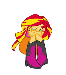 Size: 838x953 | Tagged: safe, artist:nightred15, edit, edited edit, editor:nightred15, sunset shimmer, equestria girls, g4, my little pony equestria girls: rainbow rocks, boots, clothes, crying, female, hand, sad, shirt, shoes, simple background, solo, transparent background, upset
