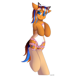 Size: 3000x3000 | Tagged: safe, artist:xcinnamon-twistx, oc, oc only, oc:cold front, pegasus, pony, bodysuit, clothes, commission, crossdressing, crotch bulge, eyebrows, eyebrows visible through hair, frills, garter belt, high res, lace, lingerie, looking at you, maid, maid headdress, male, pegasus oc, see-through, simple background, socks, solo, stockings, thigh highs, transparent background, wings