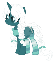 Size: 1280x1474 | Tagged: safe, artist:magicdarkart, oc, oc only, pony, unicorn, clothes, deviantart watermark, female, mare, obtrusive watermark, socks, solo, striped socks, watermark