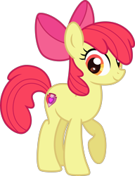 Size: 3500x4555 | Tagged: safe, artist:n0kkun, apple bloom, earth pony, pony, g4, apple bloom's bow, bow, cutie mark, female, hair bow, mare, older, older apple bloom, raised hoof, simple background, solo, the cmc's cutie marks, transparent background