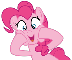 Size: 6000x5000 | Tagged: safe, artist:n0kkun, pinkie pie, earth pony, pony, g4, female, mare, open mouth, raised hoof, simple background, solo, transparent background, vector