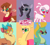 Size: 15500x13800 | Tagged: safe, artist:imposter dude, arizona (tfh), oleander (tfh), paprika (tfh), pom (tfh), tianhuo (tfh), velvet (tfh), alpaca, chinese dragon, cow, deer, dragon, eastern dragon, hybrid, lamb, longma, pony, reindeer, sheep, unicorn, them's fightin' herds, absurd resolution, beef, community related, fightin' six, food, glasses, heart shaped glasses, meat, sunglasses, wallpaper