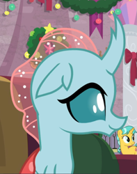 Size: 579x735 | Tagged: safe, screencap, ocellus, changeling, g4, the hearth's warming club, cropped, female, smiling, solo