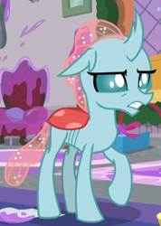 Size: 498x699 | Tagged: safe, screencap, ocellus, changeling, g4, the hearth's warming club, angry, cropped, female, gritted teeth, ocellus is not amused, solo, unamused