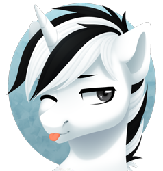 Size: 1326x1395 | Tagged: safe, artist:nika-rain, oc, oc only, pony, unicorn, bust, male, portrait, simple background, solo, tongue out, transparent background
