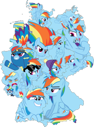 Size: 1200x1624 | Tagged: safe, artist:otaku-kun9, edit, edited screencap, screencap, rainbow dash, pony, g4, do i look angry, germany, map, ponies as regions, pride ponies, rainbow pride, simple background, transparent background