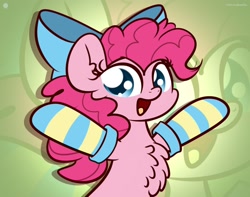 Size: 1920x1513 | Tagged: dead source, safe, artist:php142, pinkie pie, earth pony, pony, g4, bow, chest fluff, clothes, cute, diapinkes, female, hair bow, mare, socks, solo, striped socks, zoom layer