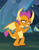 Size: 350x451 | Tagged: safe, screencap, smolder, g4, my little pony: friendship is magic, what lies beneath, cropped, embarrassed, female, narrowed eyes, solo, whispering