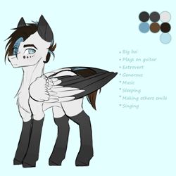 Size: 2160x2160 | Tagged: safe, artist:dawndream2003, oc, oc only, oc:silver spark, pegasus, pony, high res, male, solo, stallion, two toned wings, wings