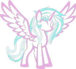 Size: 3350x3050 | Tagged: safe, artist:up1ter, oc, oc only, oc:sapphire night, alicorn, pony, alicorn oc, commission, female, high res, horn, lineart, mare, simple background, solo, transparent background, wings