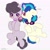 Size: 2048x2048 | Tagged: safe, artist:vanilla-chan, dj pon-3, octavia melody, vinyl scratch, earth pony, pony, unicorn, g4, blushing, cheek fluff, chest fluff, cute, female, glasses off, high res, lesbian, mare, onomatopoeia, ship:scratchtavia, shipping, sniffing, sound effects, tavibetes, vinylbetes