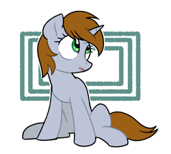 Size: 1000x900 | Tagged: safe, artist:yaco, oc, oc only, oc:littlepip, pony, unicorn, fallout equestria, fallout, female, mare, open mouth, simple background, sitting, solo, white background