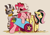 Size: 2400x1700 | Tagged: safe, artist:crimmharmony, fluttershy, gummy, pinkie pie, zecora, earth pony, pegasus, pony, zebra, g4, emoshy, eyepatch, hat, mouth hold, party cannon, pirate, pirate hat, rope, simple background, sketch, sword, weapon