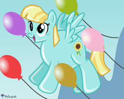 Size: 6250x5000 | Tagged: safe, artist:melisareb, helia, balloon pony, inflatable pony, pegasus, pony, g4, .svg available, absurd resolution, badumsquish approved, balloon, cute, female, gradient background, heliadorable, helium, i can't believe it's not badumsquish, inflation, mare, name pun, namesake, pun, show accurate, solo, vector, visual pun, wings
