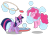 Size: 1024x715 | Tagged: safe, artist:water-kirby, pinkie pie, twilight sparkle, alicorn, earth pony, pony, g4, bubble, bubble solution, bubble wand, deviantart watermark, female, glowing horn, happy, horn, magic, mare, obtrusive watermark, simple background, transparent background, twilight sparkle (alicorn), watermark