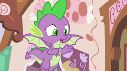 Size: 1920x1080 | Tagged: safe, screencap, spike, dragon, g4, the big mac question, male, solo, winged spike, wings