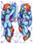 Size: 3106x4096 | Tagged: safe, artist:wkirin, rainbow dash, pegasus, pony, g4, backwards cutie mark, blushing, body pillow, body pillow design, chest fluff, cute, dashabetes, grin, looking at you, obtrusive watermark, on back, on side, sexy, smiling, solo, stupid sexy rainbow dash, watermark, waving, wings