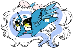 Size: 1280x844 | Tagged: safe, artist:beamybutt, oc, oc:fleurbelle, alicorn, pony, adorabelle, alicorn oc, bow, chibi, cute, female, hair bow, horn, mare, potato pony, simple background, transparent background, wingding eyes, wings, yellow eyes