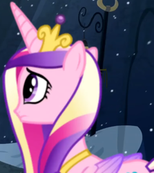 Size: 1216x1363 | Tagged: safe, screencap, princess cadance, alicorn, pony, g4, party pooped, cropped, female, mare, snow, snowfall, solo