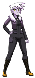 Size: 1352x3000 | Tagged: safe, artist:artemis-polara, gilda, equestria girls, g4, boots, clothes, equestria girls-ified, female, jacket, jumpsuit, magical geodes, shoes, simple background, smug, solo, transparent background