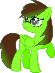 Size: 409x542 | Tagged: safe, artist:bronyxceed, oc, oc only, oc:cloud, pegasus, pony, glasses, pegasus oc, simple background, solo, transparent background, wings