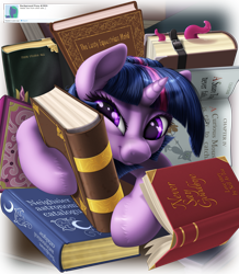 Size: 2700x3100 | Tagged: safe, artist:awalex, twilight sparkle, pony, g4, adorkable, book, cute, dork, female, harry potter (series), harry potter and the chamber of secrets, high res, jerry mouse, mare, smiling, solo, tentacles, that pony sure does love books, the elder scrolls, the lusty argonian maid, tom and jerry, tom cat, twiabetes
