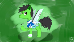 Size: 1920x1080 | Tagged: safe, artist:matyas451, oc, oc only, oc:wrench, earth pony, pony, artificial wings, augmented, digital art, earth pony oc, male, male oc, screws, solo, stallion, stallion oc, wings