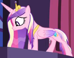 Size: 1366x1065 | Tagged: safe, screencap, princess cadance, alicorn, pony, g4, princess spike, cropped, female, folded wings, mare, solo, wet, wet mane, wings